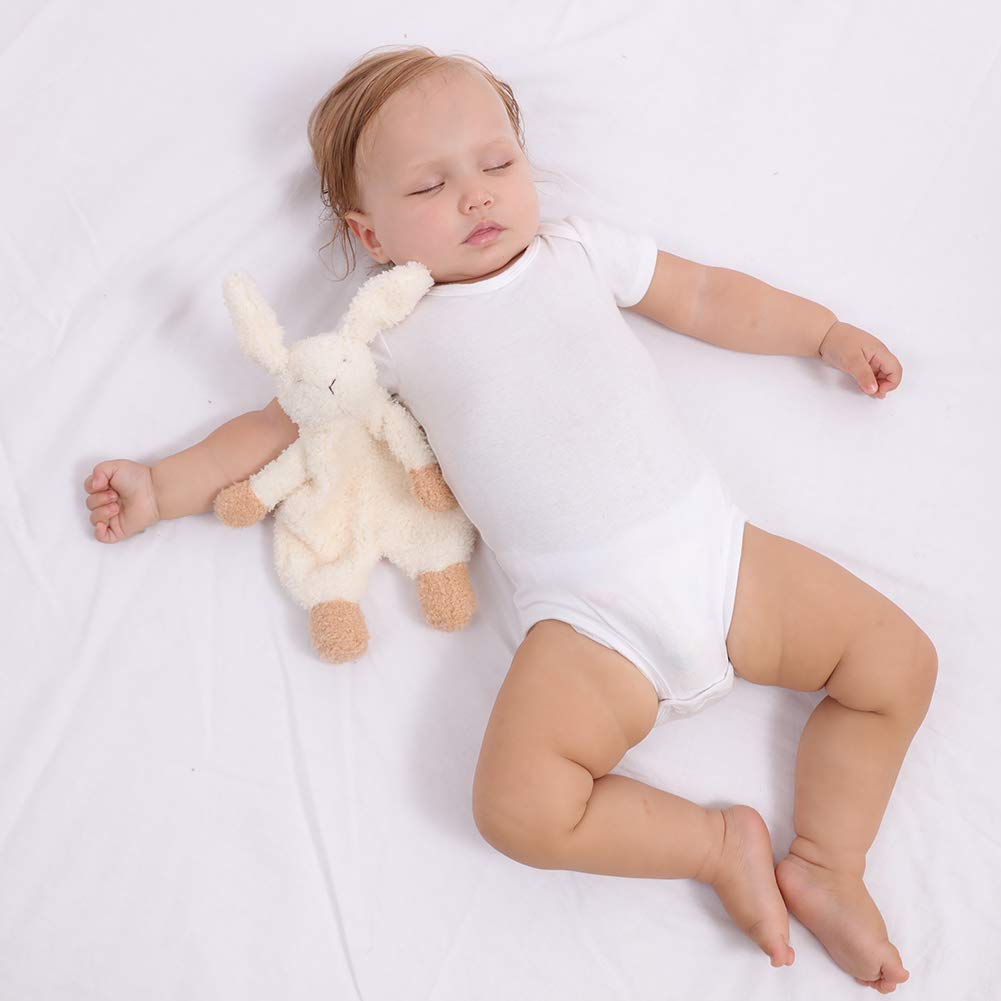 Apricot Lamb Manta de Seguridad de Albaricoque y Cordero con Peluche, diseño de Animales de Peluche,Turbante de Conejo Humanoide