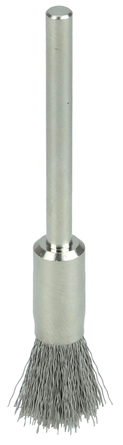 Weiler 26108 Miniature Wire End Brush, 1/4", 0.05" Stainless Steel Fill, 1/8" Stem, Made in the USA (Pack of 144)