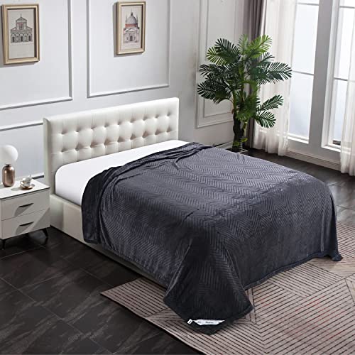 Image of Microfiber Amora Dyed Embossed Blanket (Single, 250x160, Eiffel Tower)