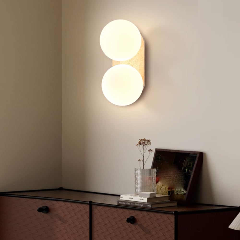 Flush Mounted Decoration Lighting Fixtures, Industrial Style Yellow Travertine Glass Wall Sconce, G9 Light Source Single Head Lamp, Bedroom Living Room Hallway