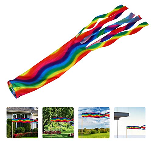 Bandeiras Decorativas de Direção de Vento Em Arco-Íris Listra Windsock Decorativo