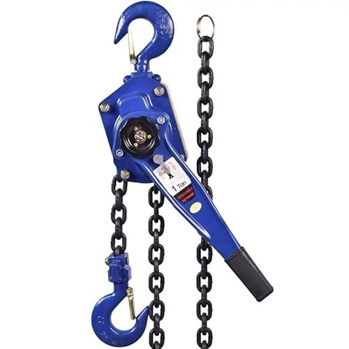 Hand Chain Hoist 1 Ton 10ft Chain Block and Tackle Pulley System, 6mm Chain Come Along Winch Heavy Duty Block Chain Fall Hoist, G80 Chain Lever Hoist Garage Chain Lift