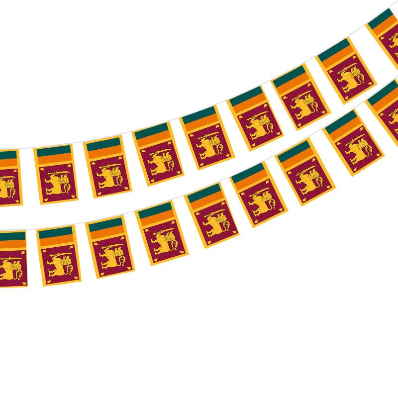 Sri Lanka Lot de 40 drapeaux du Sri Lanka 11,4 m pour décorations de bar 14 x 21 cm