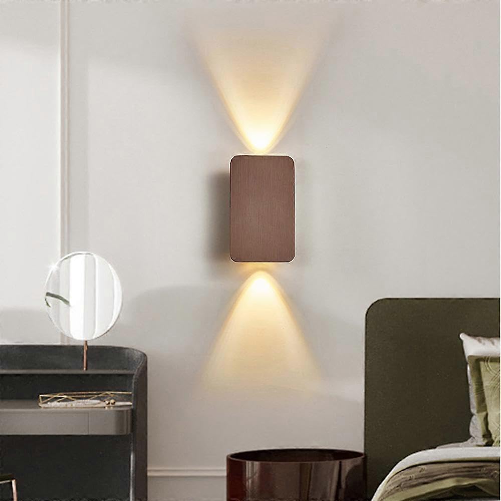 Joyhappst Image Color Aluminium Retro Wall Sconce Night Light - Brushed Coffee Warm 3000K