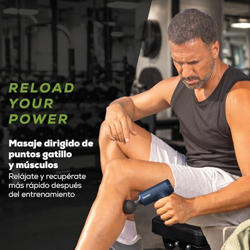 Miniatura 2 de Beurer PowerReload pistola de masaje, masaje de puntos gatillo para relajación y regeneración, potente dispositivo de masaje muscular con 5 cabezales, 5 niveles de intensidad,extremadamente silenciosa