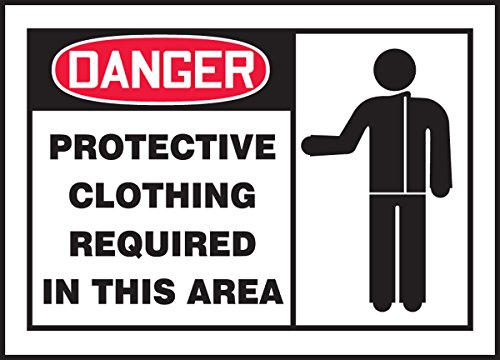 Sticker danger vêtement obligatoire imperméable en vinyle épais rouge noir blanc x5