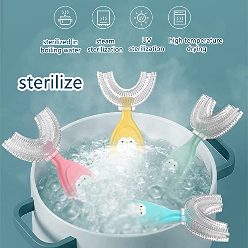 Toddler Children 360 U Shaped Toothbrush Kid Age 2-8 Year All Round Teeth Brush Easy Circular Wide Side Foam Manual Boy Girl Full Whole Mouth Guard #TOP4