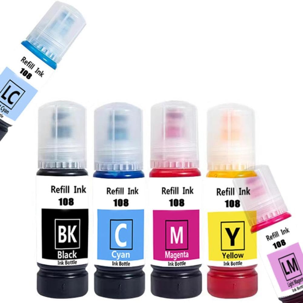 108 Ink Bottle Refill Dye Ink Compatible with L8058 L18058 L8050 L18050 L18100 Printer