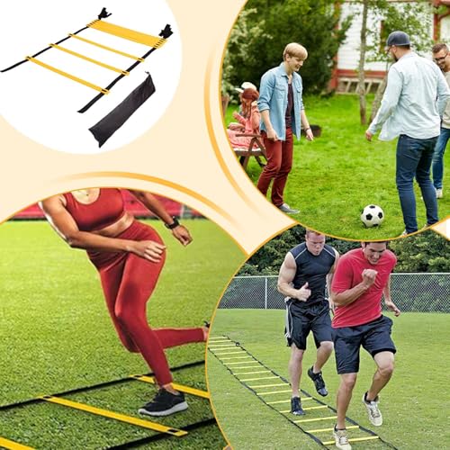 Agility Ladder Speed Training Equipment, Football Fitness Exerciser with Instant Set-Up, Storage Bag Included for Sports Soccer Tennis Basketball Hockey Badminton Conditioning Workouts – Image 5