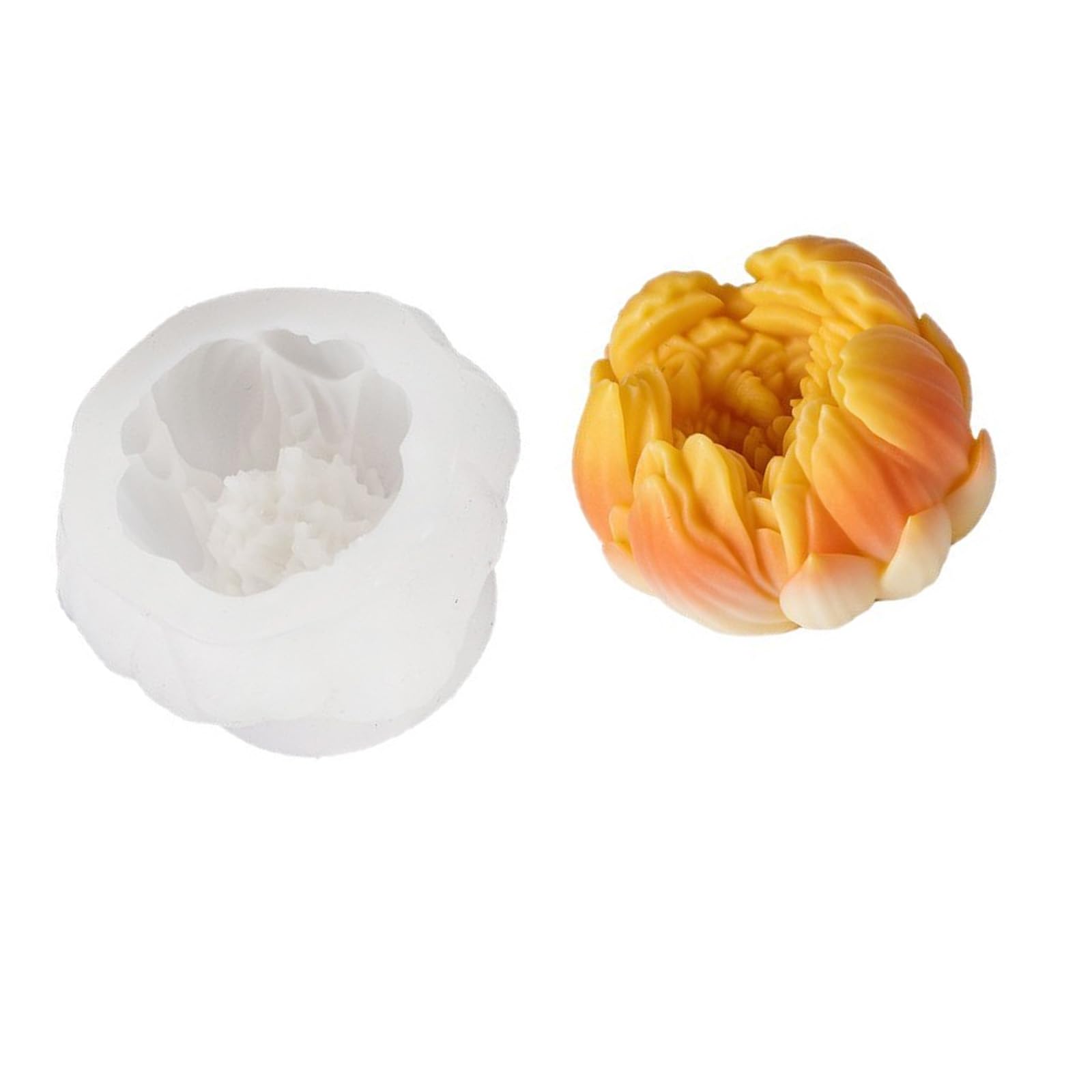 Ekoama Paeonia Lactiflora Flower Silicone Food Grade Silicone Easy Demold for Resin Casting Candle Soap Chocolate Baking
