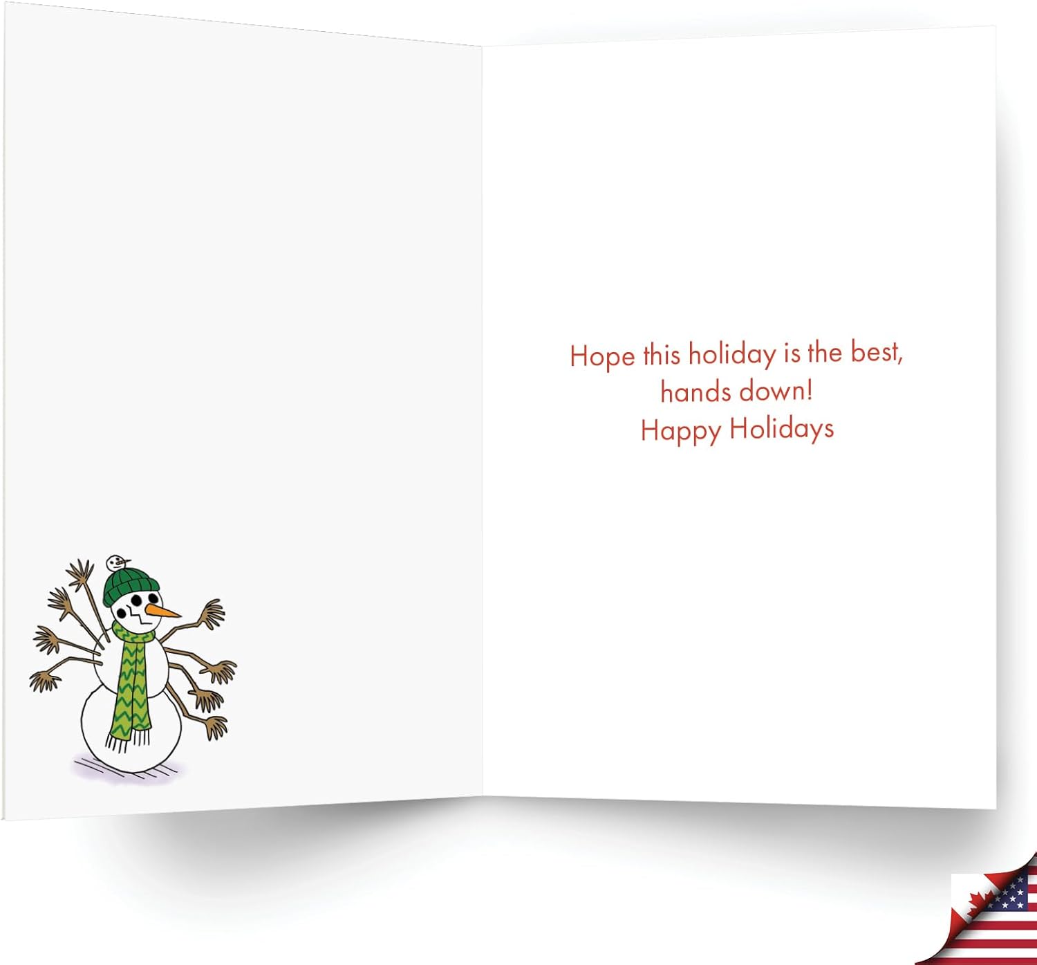 NobleWorks 12 Funny Christmas Cards w/5 x 7 Inch Envelopes (1 Design, 12 Each) - Extra Fingers C8748XSG-B12x1