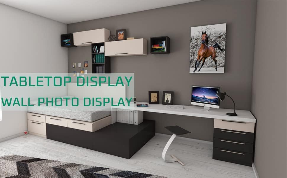 Miniatura 6 de Marcos de fotos de 3.5 x 5 pulgadas, hechos de madera maciza y plexiglás de alta definición para soporte de mesa, marco de fotos de 3.5 x 5