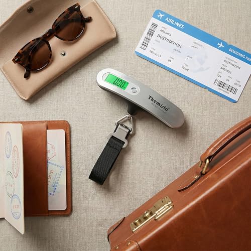 Image of Themisto TH-WS09 Digital Travel Luggage Scale, 50kg Capacity, Tare & Hold Functions, Silver