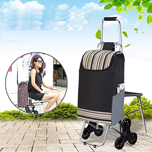 YYAI-HHJU Klappbarer Handwagen, Leichter Treppensteigwagen/Klappbarer Dreirad-Einkaufswagen Mit Abnehmbarer… – Bild 3