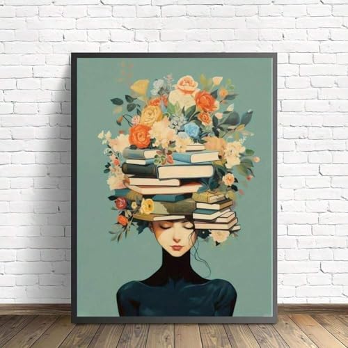 Affiche florale de bibliothèque déco murale salon vintage 50x70 - 5