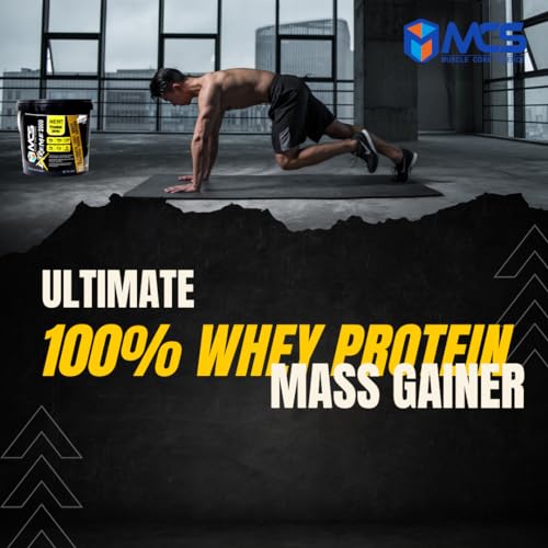 Image of MUSCLE CORE SCIENCE Extreme 2000 Whey Protein Mass Gainer Powder with 80g Protein, 400g Carbs, 2,260 Calories, 10g Creatine, 20 Vitamins & Minerals for Muscle Growth and Weight Gaining - Vanilla, 5kg