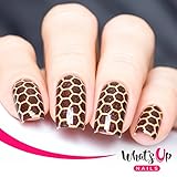 Whats Up Nails - Honeycomb Nail Stencils Stickers Vinyls for Nail Art Design (2 Sheets, 24 Stencils Total)