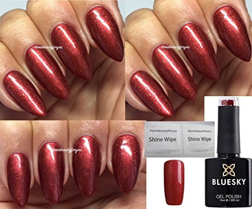 Bluesky GEL NAIL POLISH RED Metallic Dark Red Craft Culture, Hand Fired 80630 UV LED Soak Off 10ml, SPECIAL PRICE