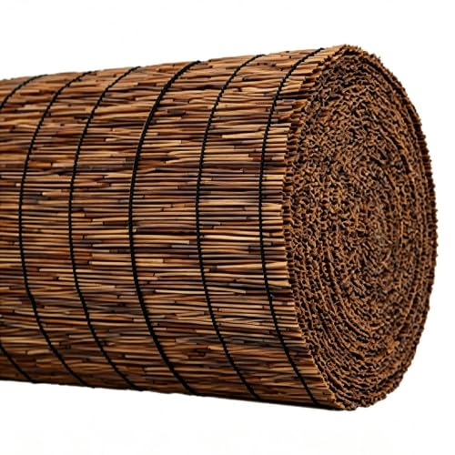 Estor de Caña Natural Persianas Enrollables Exterior Cortina Bambú Cortina de Caña Estores Enrollables para Ventana Puerta Patio Tejida a Mano(W80xH130cm)