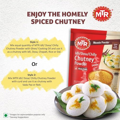 Image of MTR Idli /Dosa /chilly Chutney Powder 200g (Pack of 3)