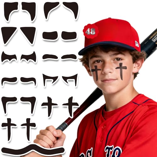 48 Pairs Eye Black Stickers Sports Face Eyeblack Sticker for Baseball Football Softball Accessories Themed Party Birthday Party Supplies