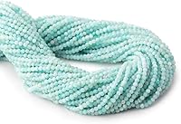 Vista 2 de Cuentas facetadas de piedras preciosas de Yaxaita de 3 hebras, piedras preciosas naturales/genuinas microfacetadas, fabricación de joyas, 12