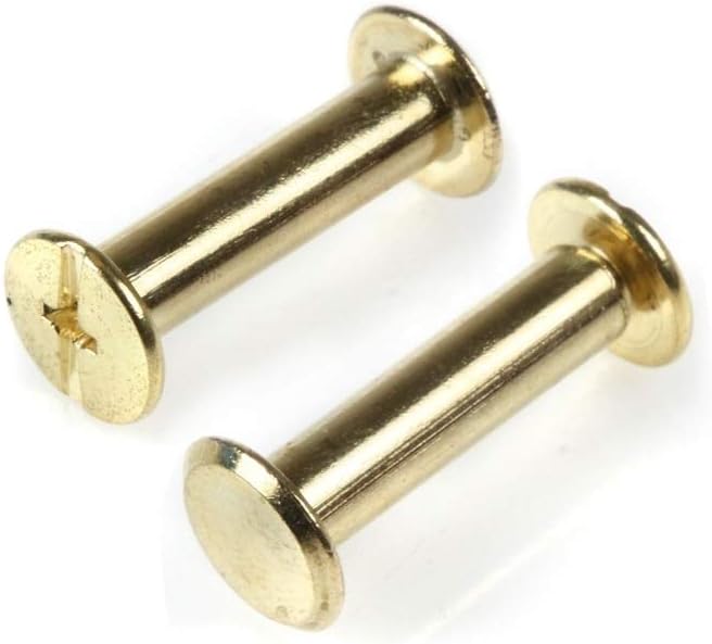 Chicago Screws， Leather rivets, 50pcs M54-125mm Copper Plated Binding Chicago Screws Nail Rivet Studs Snap Books Butt Screw Photo Album Binding Screw(25mm)