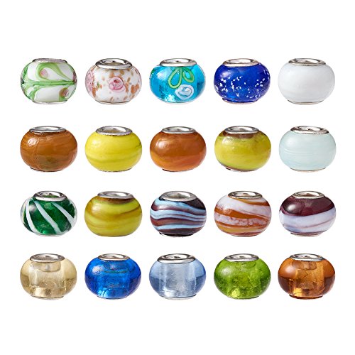 PH PandaHall 100 Cuentas De Cristal Europeas Facetadas Coloridas