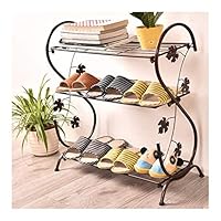 Amazon｜S字型アイアンシューズラック、3層スタッカブルシューズラック