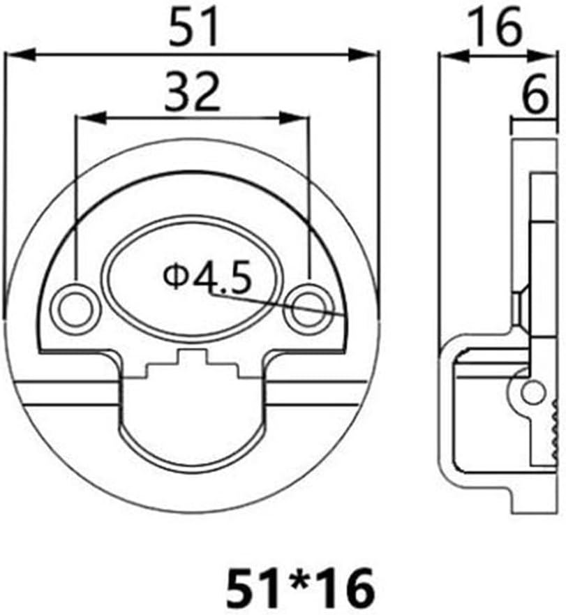 heyous Hidden Recessed Furniture Handle Stainless Steel 51x16mm Round Flush Pull Ring Handles for Door Drawer Cupboard Cabinet Marine Boat Deck Hatch