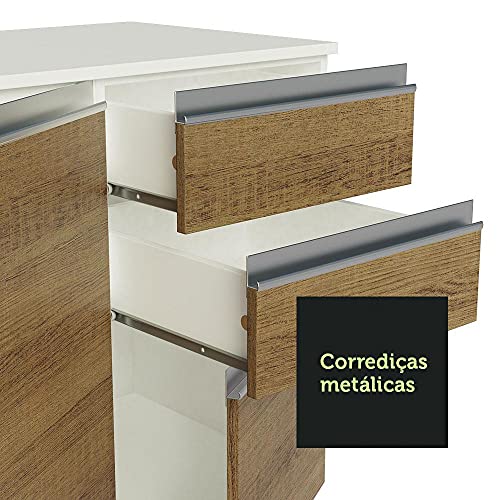 Cozinha Compacta 100% Mdf Madesa Smart 170 cm Modulada Com Armário, Balcão e Tampo
