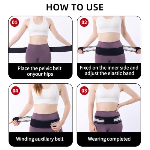 Conponous Cinturón Sacroiliaco, Cinturon Pelvico de Alivio del Dolor de Espalda Ciático Lumbar Articular y Pélvico, Transpirable Antideslizante Sciatica Belt para Hombres y Mujeres (M) - imagen 6