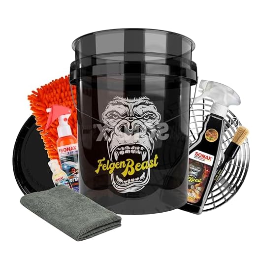 Felgenreiniger Set | Sonax Felgenbeast 500ml + Auto Wascheimer 20l mit Sieb und Deckel + Waschhandschuh + Pinsel + Ceramic Quick Detailer + Ceramic Shampoo + Mikrofasertuch