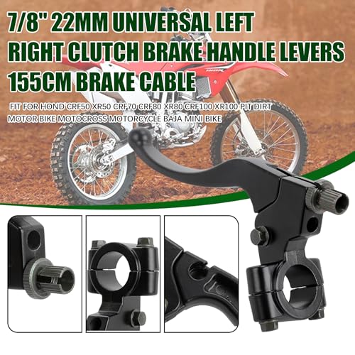 Image of 7 /8 inch 22mm Left & Right Brake Handle Levers and 61in Mini Bike Brake Cable fit for Coleman CT100U CC100X Baja Doodle Bug DB30 Motovox MBX10 MBX11 Monster Moto MMB80 97cc 98cc Powersport Parts