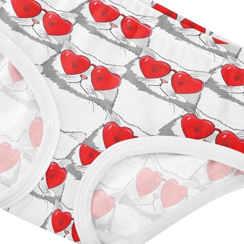 Joisal Cat Print Red Heart Valentine Toddler Girls Underwear 2t Cotton Cute Panties Girl Funny Underpants Briefs4