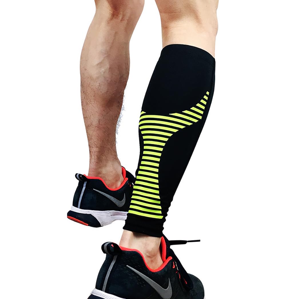 Sweet seven 1 Pcs Supportive Compression Calf Sleeves | Shin Splints, Circulation, Muscle Recovery | Running, Cycling, Fitness | Single, Large, Black
