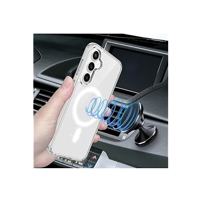 GGM GİYİM & AKSESUAR Samsung Galaxy S25 Fe için Magsafe ile Uyumlu Arka Kısmı Şeffaf Kenarları Silikon Yapılı Güçlendirilmiş Mıknatıslı Wireless Kablosuz Şarj Destekli Kılıf (S25 Fe)