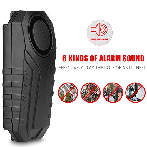 Delaman Bike Alarm Lock Wireless Anti-Theft Remote Control Alarm, Bicycle Alarm Safety Lock, Motorbike Vehicle Burglar Alarm Siren