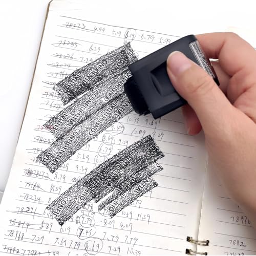 JZK Data Defender Adressblocker Vertraulicher Rollenstempel mit Tintennachfüllungen, Identitätsdiebstahlschutz Rollenstempel, ID Protector Security Ink Stamp Roller für Privatsphäre Schutz