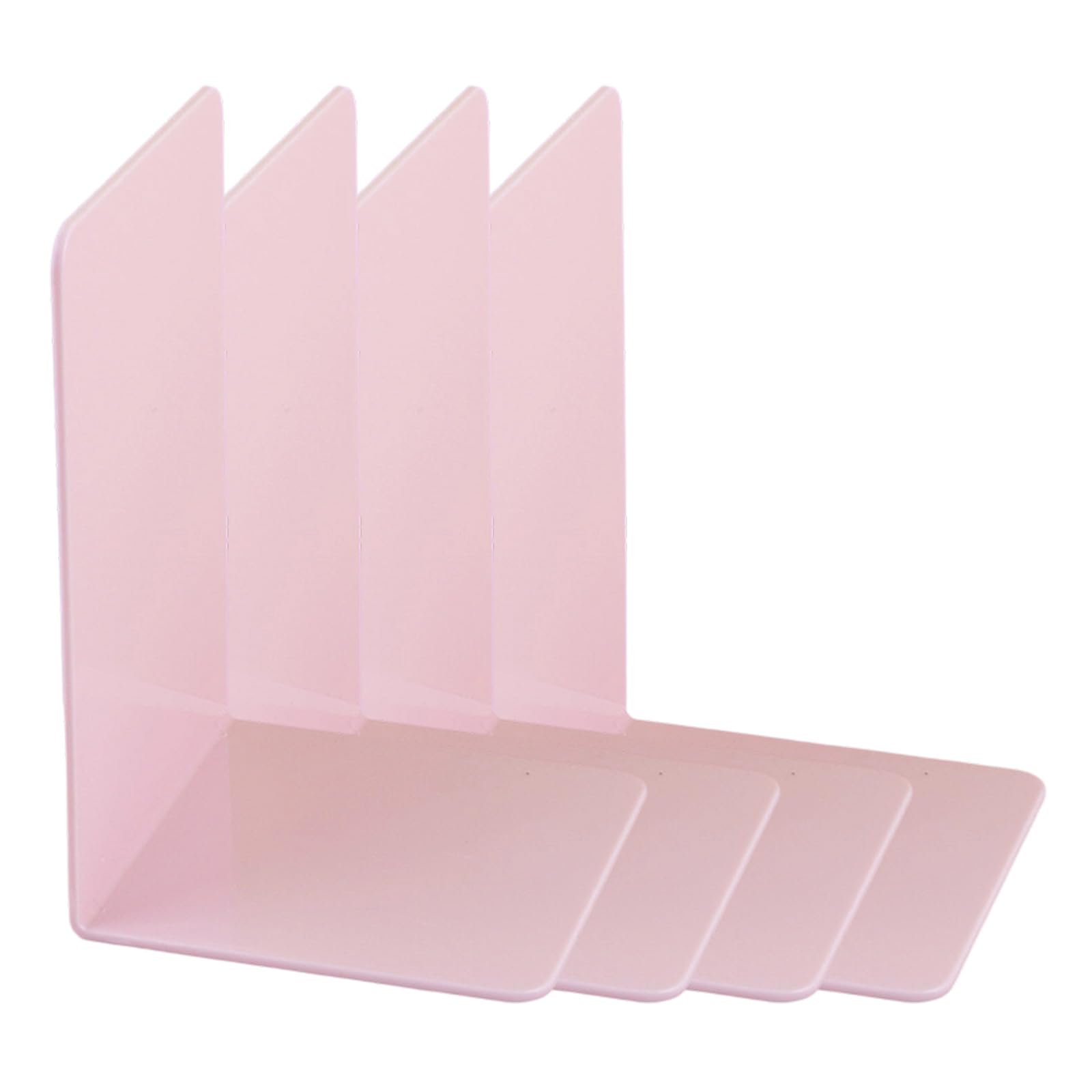 4 Pcs Acrylic Bookends Book Holders Stand Book Stoppers L-Shape Bookends Desk Organisers for Books Magazines End