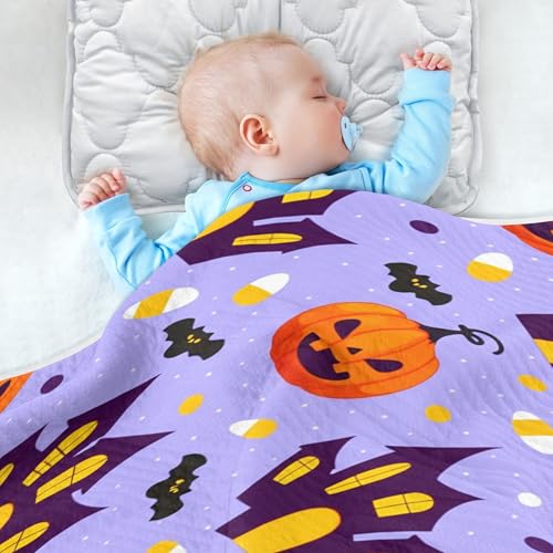 Burbuja Castles Pumpkins Baby Blanket for Boys Girls, Nursery Soft Warm Swaddling Receiving Baby Blankets, 30x40 in Toddler Blanket4