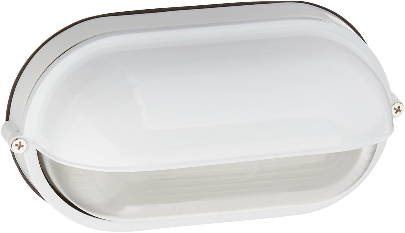 Nauticus - Wet Location Bulkhead - White Finish - Frosted Glass Shade