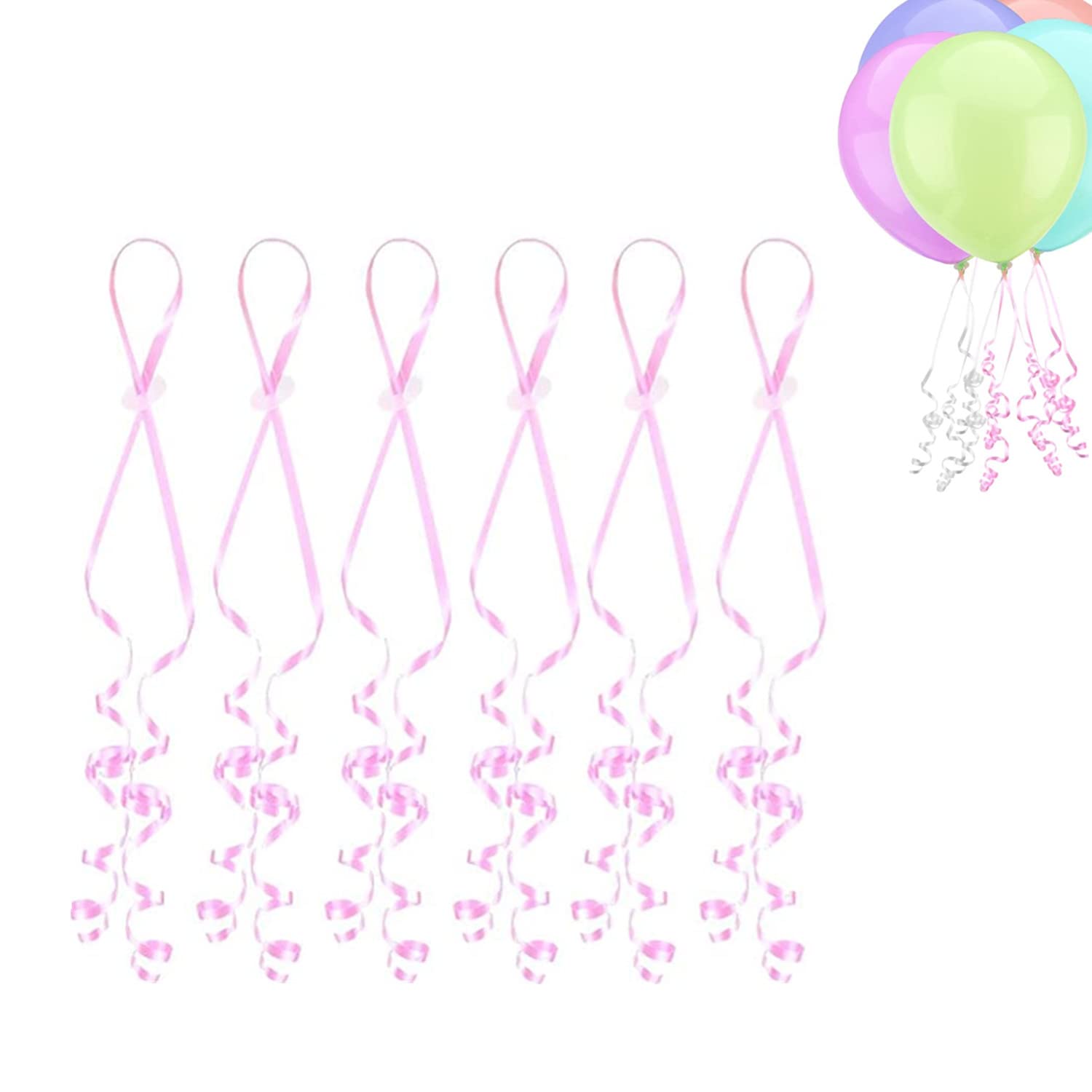 Ballonverschlüsse, 100 Stück Ballonband Ballonschnur Ballonv