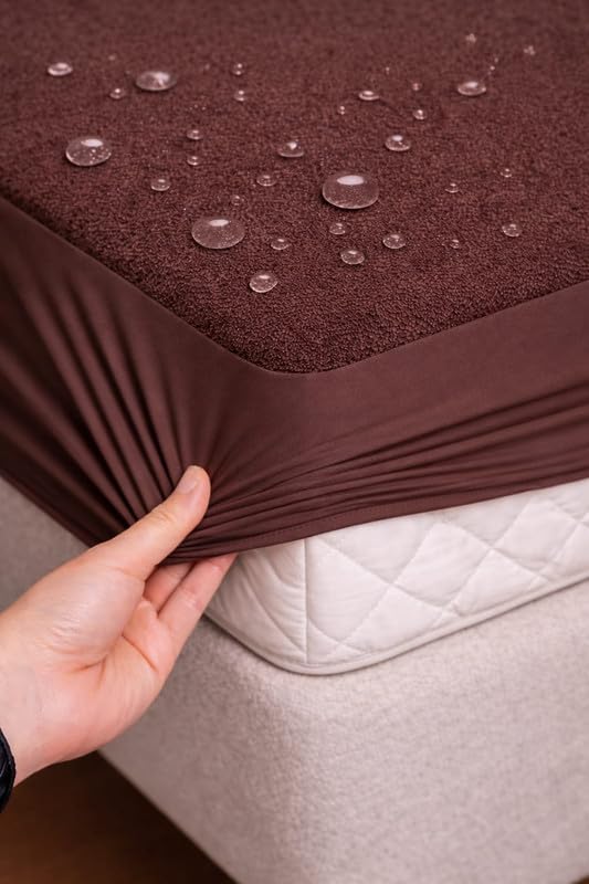 Image of Waterproof Mattress Protector 6x6.5 Feet (72x78) | Elastic Fitted Bedsheet | Soft & Durable Gadda Cover Dustproof By Bharat Griha BG16