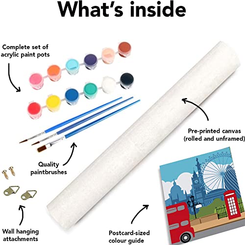 Image of cupmod 6 Packs Paint by Number Kits for Adults Beginners,City Travel Easy Acrylic Kits,Oil Painting Art on Canvas Without Frame Home Wall Decor 7.8x11.8inch (MT11189-MT11194)