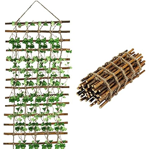 GREENKING Willow Garden Trellis, Expanding Trellis, Garden Trellis for Climbing Plants Outdoor, Made from Willow and Jute, 30×200cm Cover