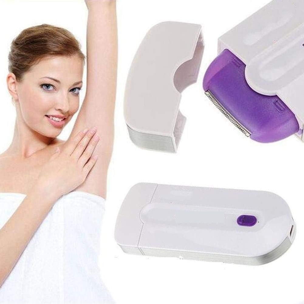 Hair Remover with Adaptor Rechargeable, Instant, Painless Facial & Body Hair Removal for Women Cordless Epilator with LED Light-image-43