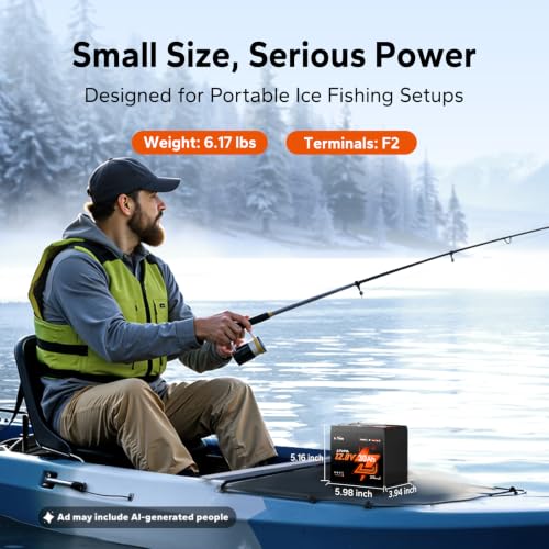 Image of LiTime 12V 30Ah Ice Fishing & Portable Bluetooth LiFePO4 Battery, 12 Volt Mini Self-Heating Lithium Battery, 4000+ Deep Cycle, Built-in BMS, Low-Temp Protection for Fish Finder, Kayak, Camping