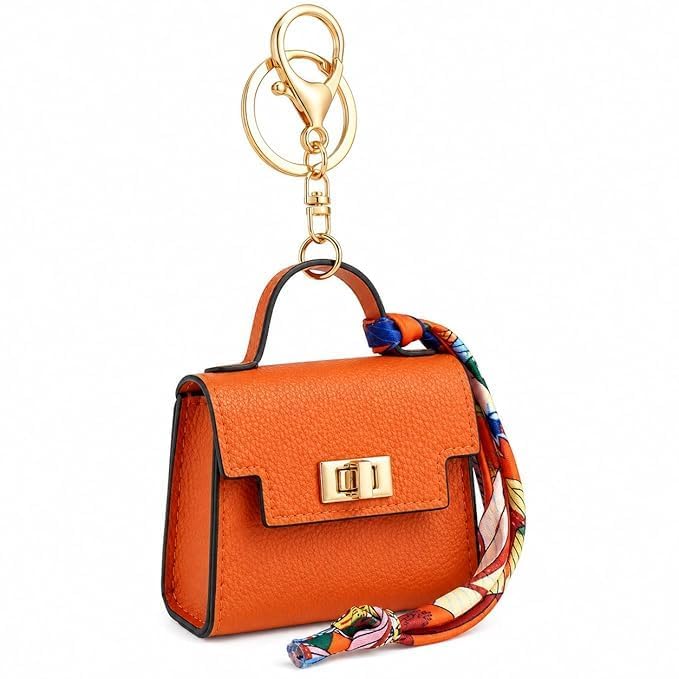 Image of Mini Backpack Keychain for Women & Girls | Cute PU Leather Purse Charm Keyring with Wrist Strap & Metal Hook | Fashion Bag for Handbags, Backpacks, Car Keys & Accessories