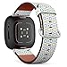 CJBROES Replacement Leather Watch Band, Compatible with Fitbit Versa 3 and Fitbit Sense of Wristband Bracelet Accessory - Geometric Kid